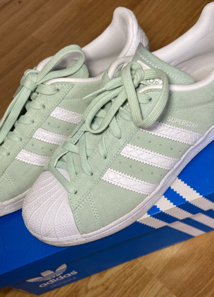 Adidas superstar shop suede mint