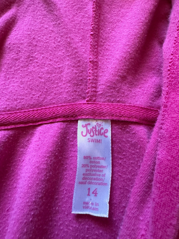 Pink justice y2k sweater with hood swimwear coverup 4