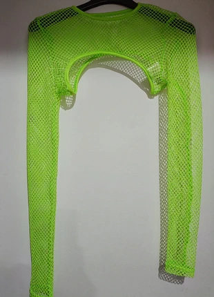 Top a rete verde fluo con maniche lunghe, brand: Shein, condizioni: Nuovo con cartellino, taglia: XS / IT 38 / EU 34, €3.00, €3.85 include la Protezione acquisti