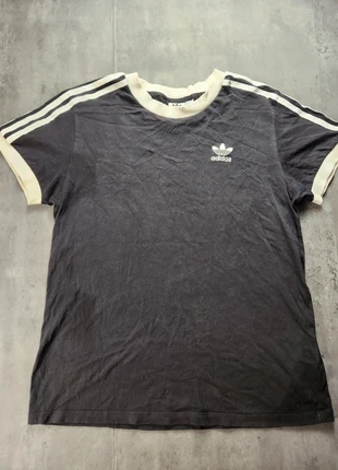 T-shirt Adidas noir logo Trefoil 3 bandes brodé unisexe - Taille XS/S, brand: adidas, condition: Very good, size: S, €8.00, €9.10 includes Buyer Protection
