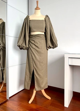 Ensemble kaki jupe et crop top Asos Édition, marca: ASOS, estado: Nuevo con etiquetas, tamaño: S / 36 / 8, 135,00 €, 142,45 € Protección al comprador incluida