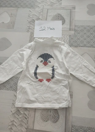 Sous-pull pingouin, merk: Obaïbi, staat: Heel goed, maat: 9-12 maanden / 74 cm, € 1,00, € 1,75 inclusief Kopersbescherming