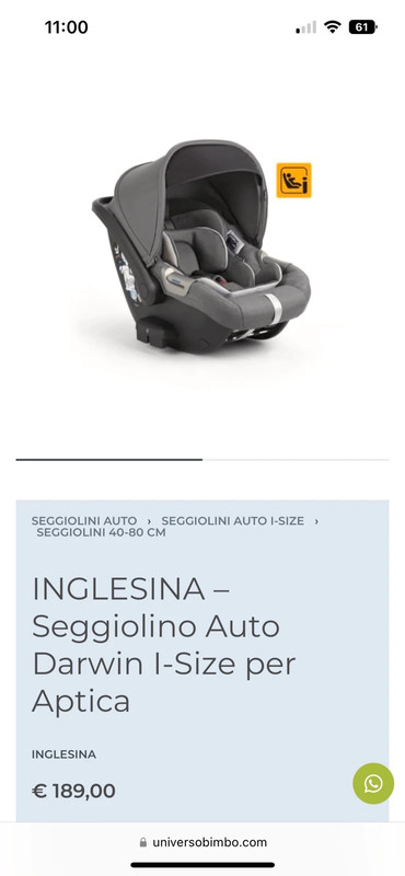 Inglesina Darwin I-Size Seggiolino auto