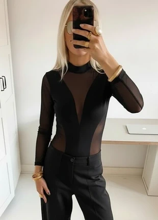 Body noir sexy V transparent - élégant / chic / sexy taille S, brand: CHIC, condition: New without tags, size: S / 36 / 8, €30.00, €32.20 includes Buyer Protection