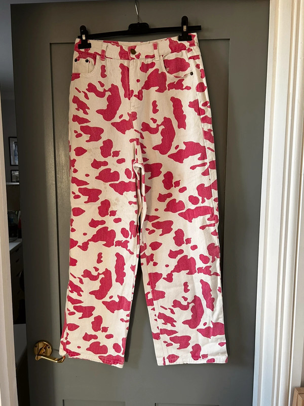 Pink hot sale cow pants