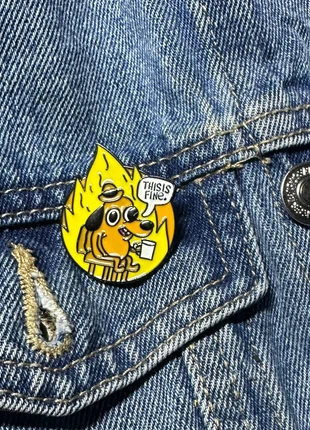 This is fine meme pin badge, condition: Very good, £3.00, £3.85 includes Buyer Protection Pro