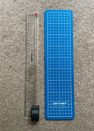 Partners The Stationer, Blue Cutting Mat with Grid Lines and Cutter, brand: Partners, condition: Very good, £5.00, £5.95 includes Buyer Protection