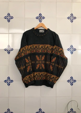 Vintage Coogie Sweater Jersey Made in Italy Multicolor Y2K Style Retro Premium 80s, marca: Vintage Dressing, estado: Muito bom, tamanho: M, €30.00, €32.20 inclui Proteção do Comprador