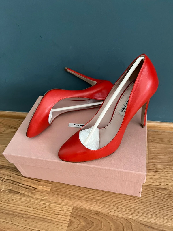 Miu miu coral red pumps size 38 - Vinted