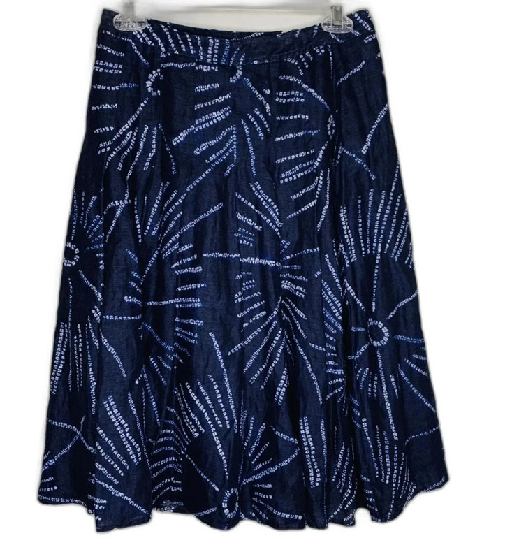 Tommy Bahama  Skirt  Bastille Burst Navy And White Linen 1