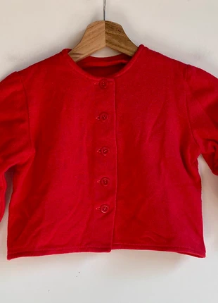 Rode handgemaakte meisjesgilet, marca: Handgemaakt, estado: Muito bom, tamanho: 24-36 meses / 92 cm, €4.50, €5.43 inclui Proteção do Comprador