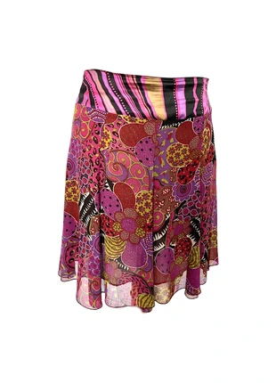 Jupe vintage fluide à motifs fleuris façon bandana – Taille 38, marque: degote, état: Très bon état, taille: M / 38 / 10, 25,50 €, 27,48 € Protection acheteurs incluse