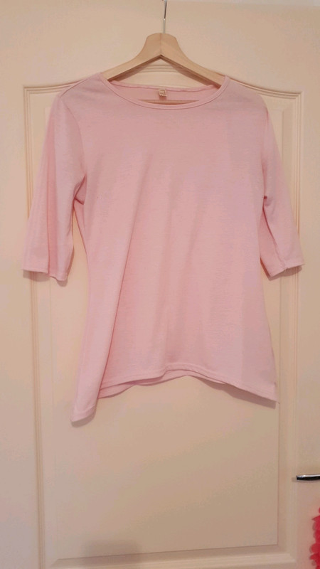 Tee shirt manche 3/4 rose claire T38 1