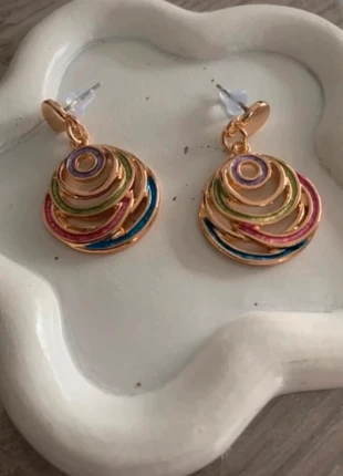 Boucles d’oreilles pendantes rondes multicolores et dorées, marque: Tendance, état: Très bon état, 7,90 €, 9,00 € Protection acheteurs (Pro) incluse
