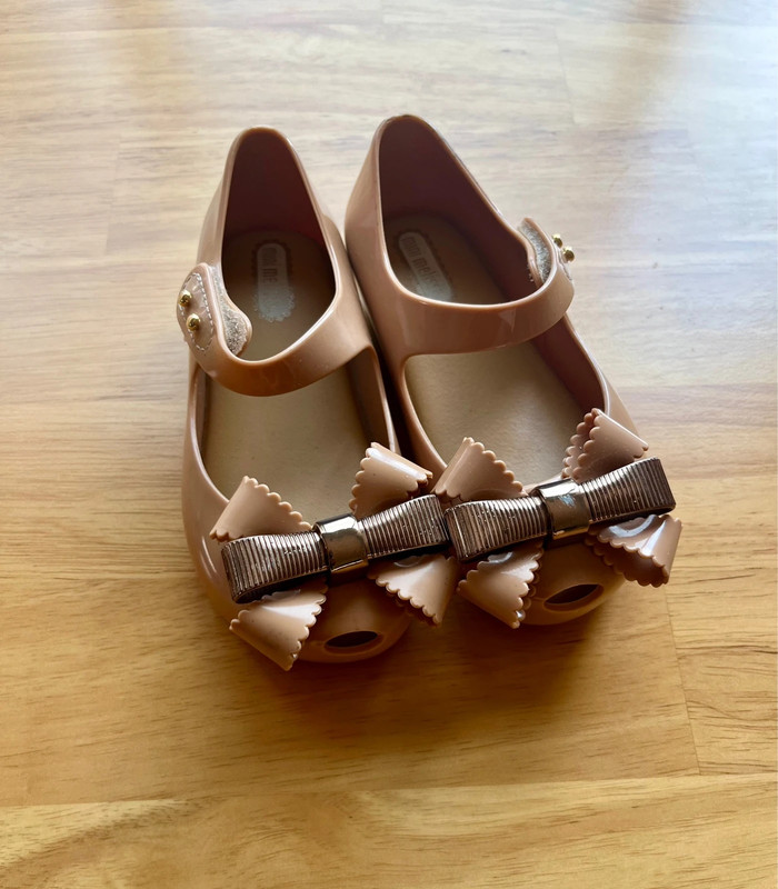 Mini Melissa brown ballet shoes baby girl toddler size 8 1