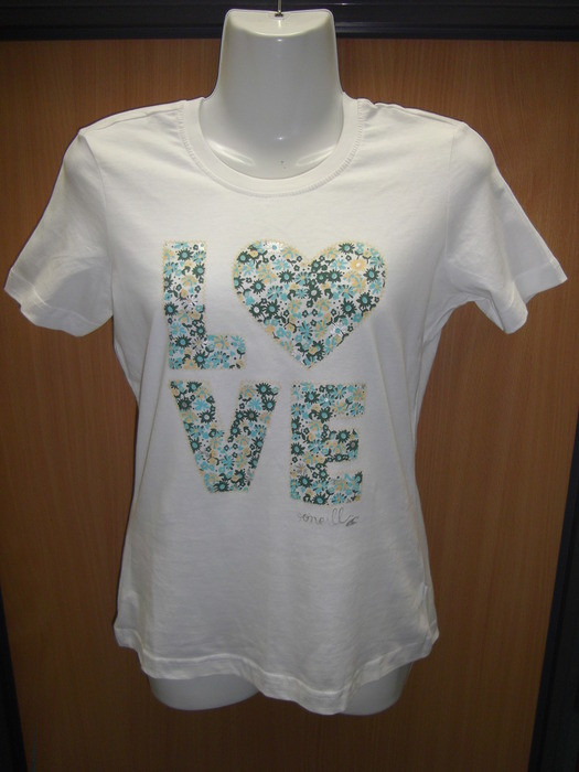 tee shirt roxy XS coeur fleurs blanc neuf 3