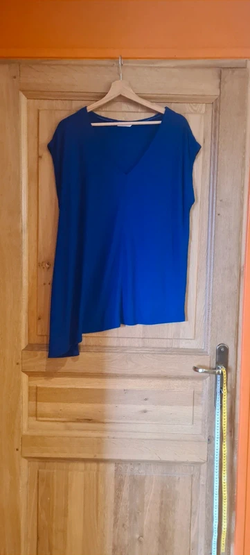 T-shirt asymétrique bleu Camaïeu