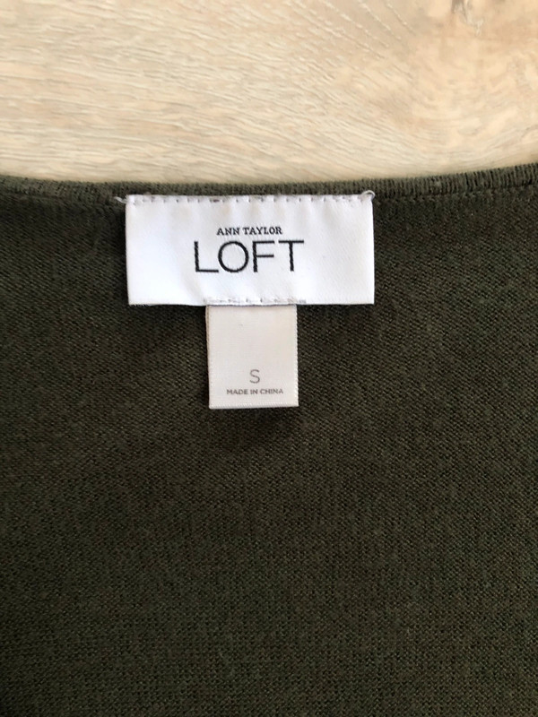 Loft Olive Flutter Sleeve V-Neck Knit Sweater Top 5