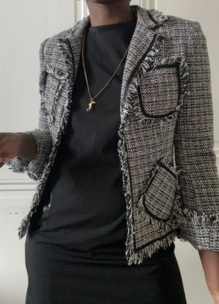 Veste blazer tweed blanc noir gris, brand: Vintage Dressing, condition: Very good, size: M / 38 / 10, €12.00, €13.30 includes Buyer Protection