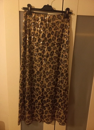 Falda larga de lentejuelas en leopardo, état: Neuf sans étiquette, taille: M / 38 / 10, 6,00 €, 7,00 € Protection acheteurs incluse