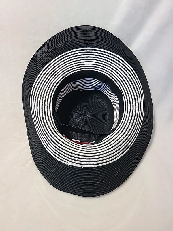 San Diego Hat Co. Women's Wide Brim Sun Hat Black White Stripe O/S 5