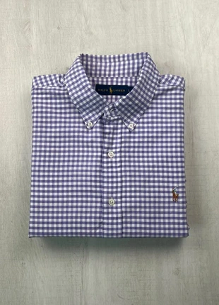 Chemise Ralph Lauren carreaux violet bleu blanc logo multicolore brodé L homme, marque: Ralph Lauren, état: Très bon état, taille: L, 35,00 €, 37,45 € Protection acheteurs (Pro) incluse