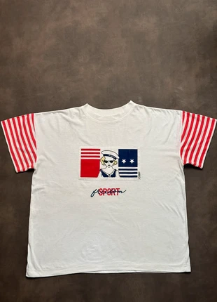 T-shirt Vintage 2001 “Pinky Sport freedom” Manches rayées rouges style marin usa, marca: Pinky, estado: Muy bueno, tamaño: L / 40 / 12, 15,00 €, 16,45 € Protección al comprador incluida