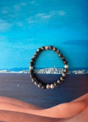 Bracelet perles Larvikite grise, marque: Larvikite, état: Neuf sans étiquette, 5,00 €, 5,95 € Protection acheteurs incluse