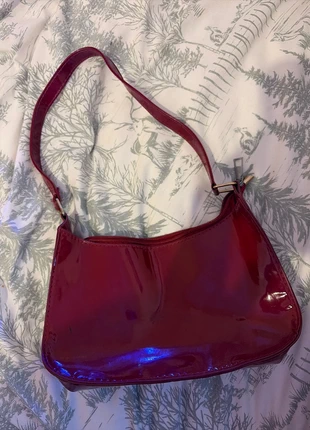 Burgundy shiny bag, condition: Very good, £2.00, £2.80 includes Buyer Protection