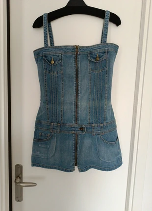 Robe courte ou Tunique en jeans, merk: bif denim, staat: Heel goed, maat: M / 38 / 10, € 5,00, € 5,95 inclusief Kopersbescherming