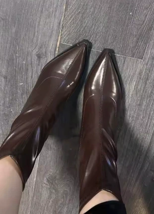 Dark brown leather pointed sock ankle boots, marke: Vintage Dressing, zustand: Sehr gut, größe: 38, 69,00 €, 73,15 € inklusive Vinted-Käuferschutz