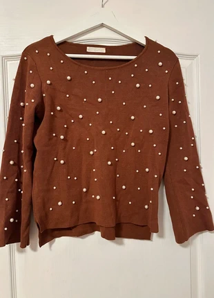 Pull brun à perle d’automne, marque: Nicole, état: Très bon état, taille: S / 36 / 8, 5,00 €, 5,95 € Protection acheteurs incluse