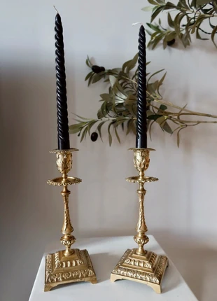 Paire de bougeoirs anciens en laiton doré – déco vintage chic, brand: bougeoir laiton vintage, condition: Very good, €47.00, €50.05 includes Buyer Protection