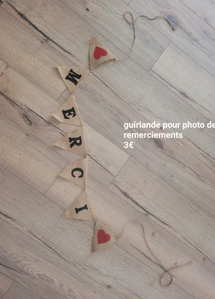 Guirlande "merci" pour photo de remerciements, marque: Inconnu, état: Très bon état, 3,00 €, 3,85 € Protection acheteurs incluse
