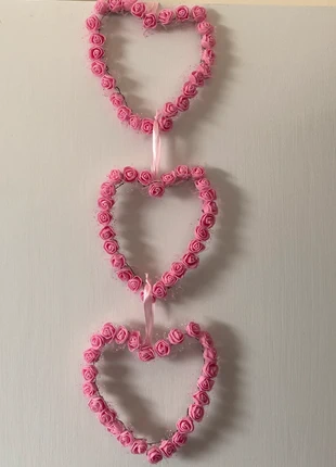 Pink Rose Hearts Hanging Decoration, brand: NO LABEL, condition: New without tags, £10.00, £11.20 includes Buyer Protection