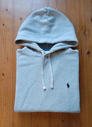 Hoodie / sweat à capuche Ralph Lauren gris logo bleu marine heavy weight 100% coton - taille L homme, brand: Ralph Lauren, condition: Very good, size: L, €75.00, €79.45 includes Buyer Protection