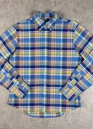 très belle Chemise Homme Ralph Lauren S Slim Fit carreaux bleu jaune marine cavalier premium, marca: Ralph Lauren, estado: Muito bom, tamanho: S, €29.00, €31.15 inclui Proteção do Comprador