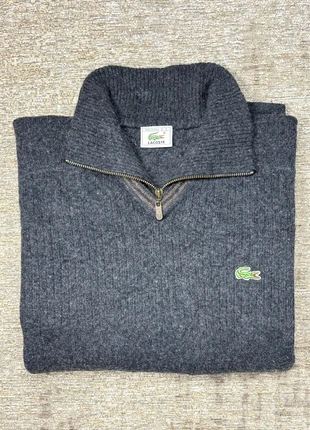 Pull Lacoste Half Zip 1/4 Zip col camionneur | Gris chiné logo brodé | Taille 5 (L), marque: Lacoste, état: Très bon état, taille: L, 45,00 €, 47,95 € Protection acheteurs incluse