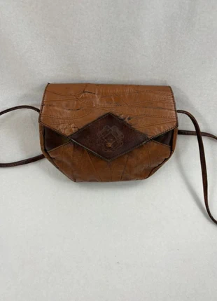 Sac pochette vintage en cuir patchwork marron - 21x17 cm, brand: Vintage Dressing, condition: Very good, €24.90, €26.85 includes Buyer Protection Pro