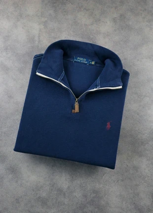 Pull Half Zip 1/4 Zip Col Camionneur Ralph Lauren Bleu Marine Logo Brodé Bordeaux | Taille L, brand: Ralph Lauren, condition: Very good, size: L, €50.00, €53.20 includes Buyer Protection Pro