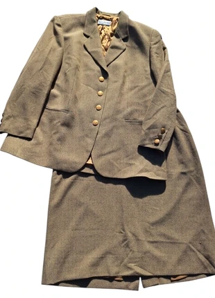 Ensemble tailleur costume blazer veste jupe crayon droite vintage automne hiver laine pied de poule, marca: Vintage, estado: Muy bueno, tamaño: XXXL / 46 / 18, 25,00 €, 26,95 € Protección al comprador incluida