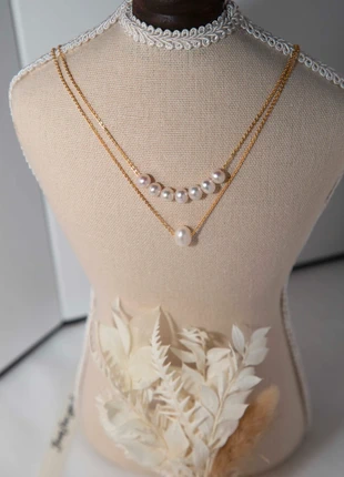 Collier double chaîne 14K avec perles véritable d’eau douce, marque: Orelis, état: Très bon état, 15,99 €, 17,49 € Protection acheteurs incluse