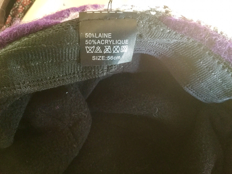 Chapeau laine violet et chamarré. T56. Neuf🎁 4