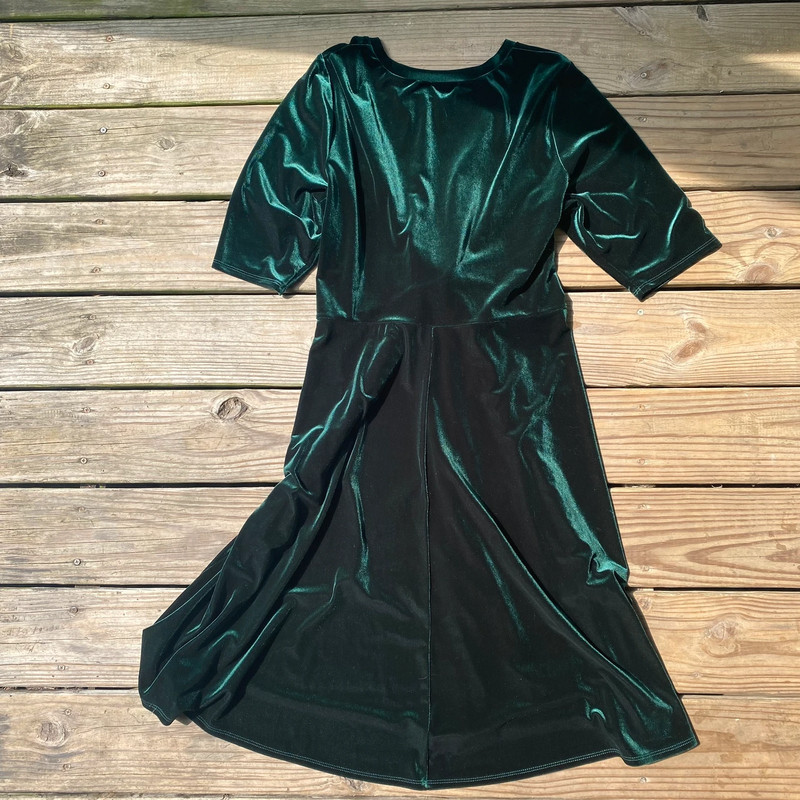 Long Green Velvet Dress 2