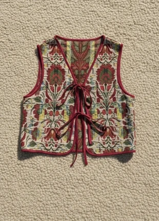 Gilet sans manches bohème chic – motif floral ethnique, brand: Rodeva, condition: Very good, size: S / 36 / 8, €37.99, €40.59 includes Buyer Protection