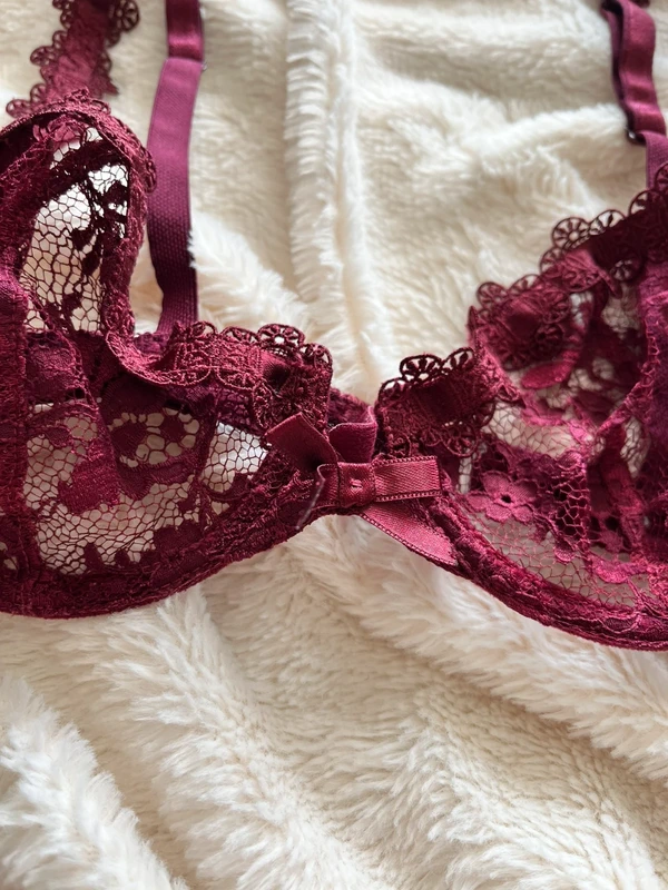 Soutien-gorge dentelle bordeaux Etam – 80B - photo numéro 2