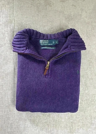 Pull Ralph Lauren 1/4 zip | Taille L femme | violet logo vert, marke: Ralph Lauren, zustand: Sehr gut, größe: L / 40 / 12, 55,00 €, 58,45 € beinhaltet Vinted-Käuferschutz Pro