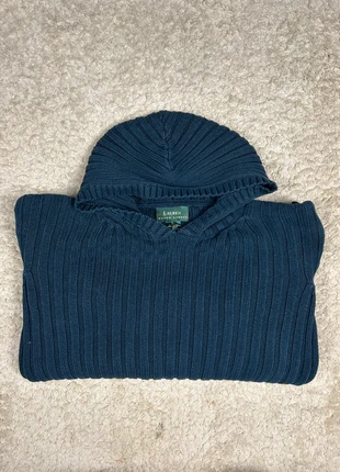 Pull à capuche bleu marine côtelé en nid d’abeille Lauren Ralph Lauren | 100% coton | L, brand: Ralph Lauren, condition: Very good, size: L / 40 / 12, €10.00, €11.20 includes Buyer Protection Pro