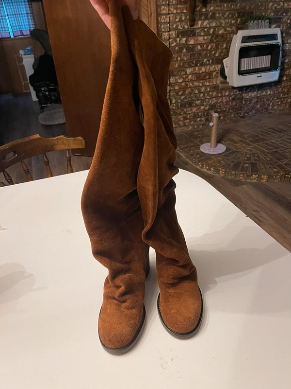 Free People Size 7.5 Elle Cognac Suede Slouch Boots 5