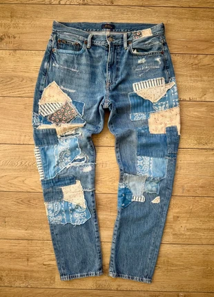 Jean patchwork denim bleu | Vintage Y2K Ralph Lauren Avery Boyfriend | Taille US 27 FR 36 38, marque: Ralph Lauren, état: Très bon état, taille: S / 36 / 8, 69,00 €, 73,15 € Protection acheteurs incluse
